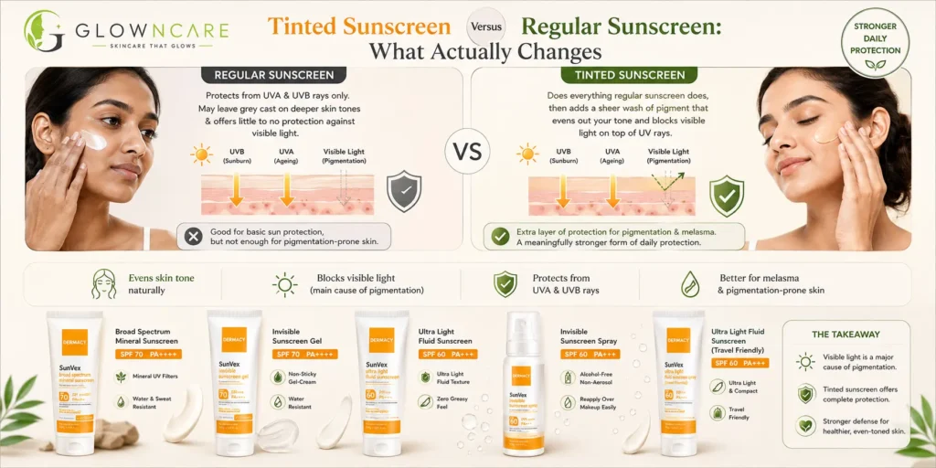 Tinted Sunscreen Versus Regular Sunscreen: What Actually Changes